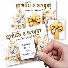 48 Personalised Scratch Cards for Parties, Birthdays, Christmas, Weddings. Original Idea for Gifts to Employees, Relatives and Friends. Offers Discounts Giveaways to Customers with Surprise Made in