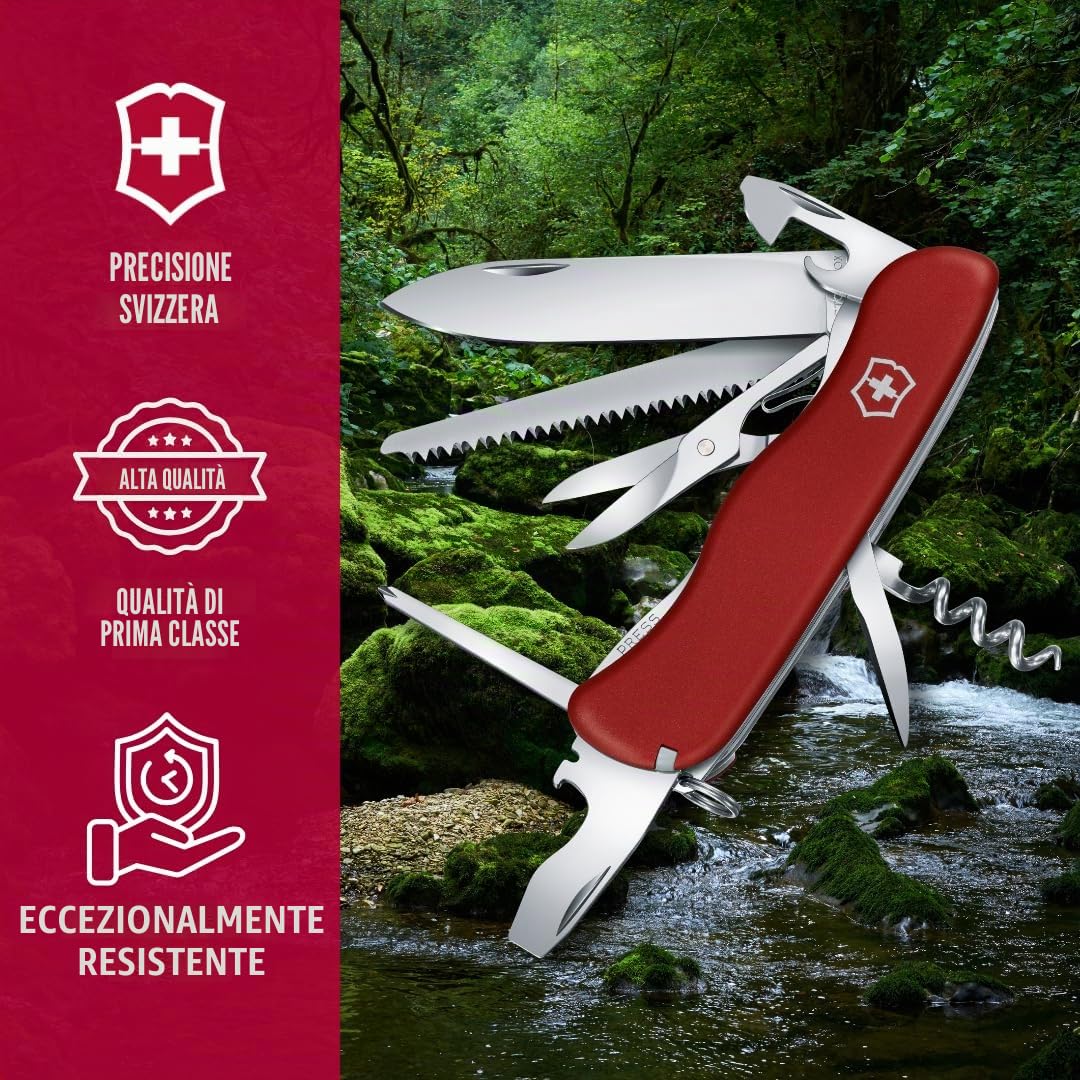 Victorinox, Outrider, Coltello Svizzero, Originale, Multiuso, Campeggio, 14 Funzioni, Lama, grande, Apriscatole, Bloccabile