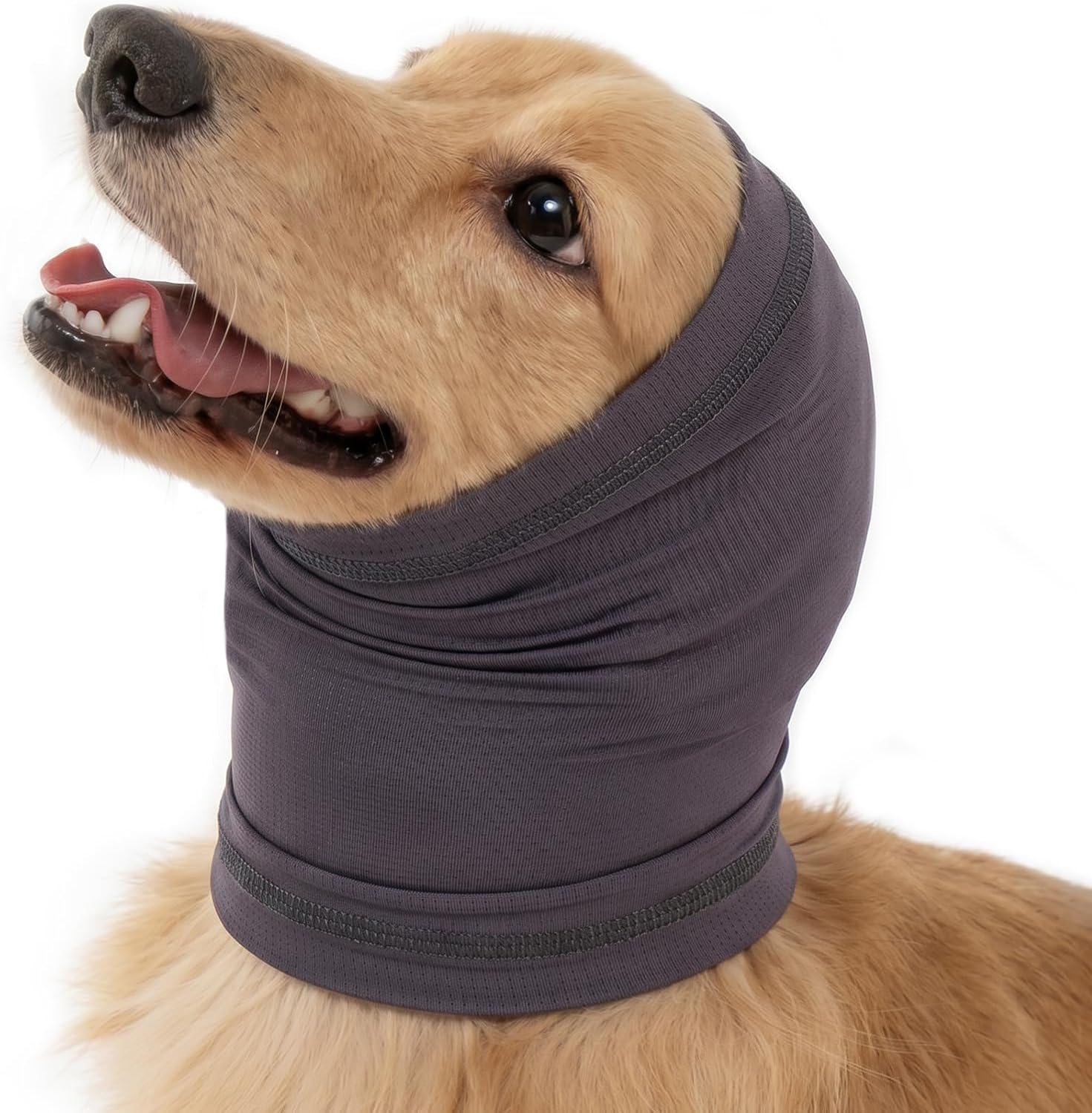 MIGOHI Dog Cooling Head Wrap,Summer Dog Cooling Bandana,Breathable Ear Cover for Dogs,Pet Head & Neck Covers for Outdoor Heat Relief,Sun Protection,Grooming,Hematoma,Separation & Noise Anxiety,S,Grey