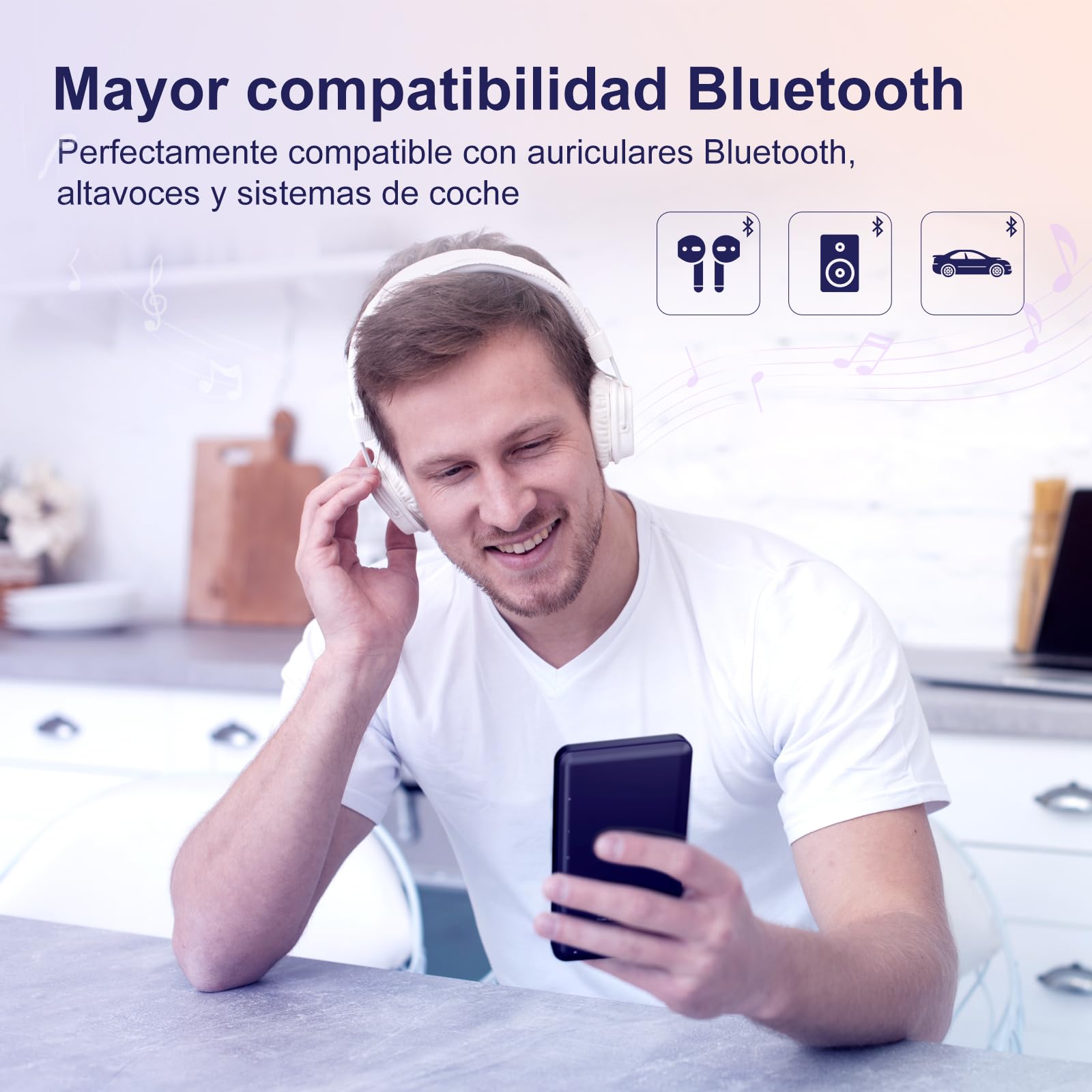 Reproductor MP3 de 80 GB con WiFi Bluetooth, Pantalla táctil IPS de 4 Pulgadas, Reproductor de música para niños, Reproductor MP4 Android con Spotify, Audible, Amazon Music, Deezer