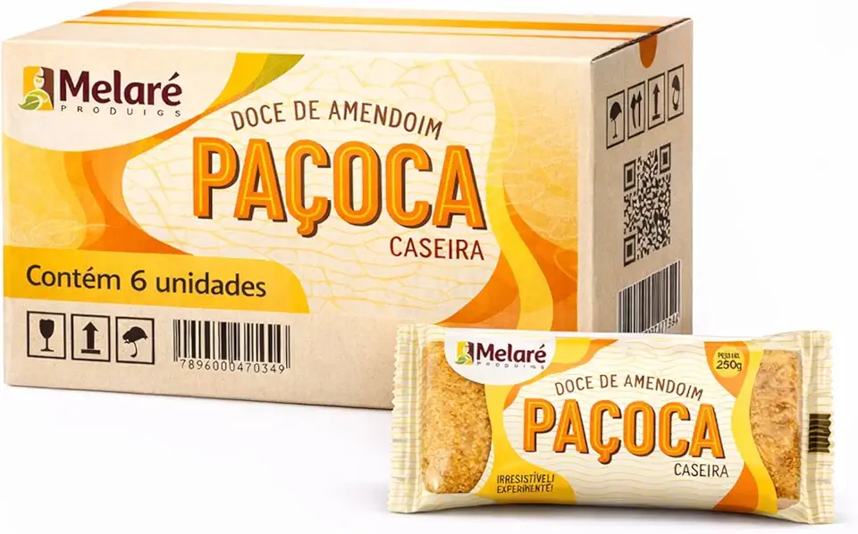 Kit 6 Paçoca Caseira Melaré Barra 250g – Tradicional