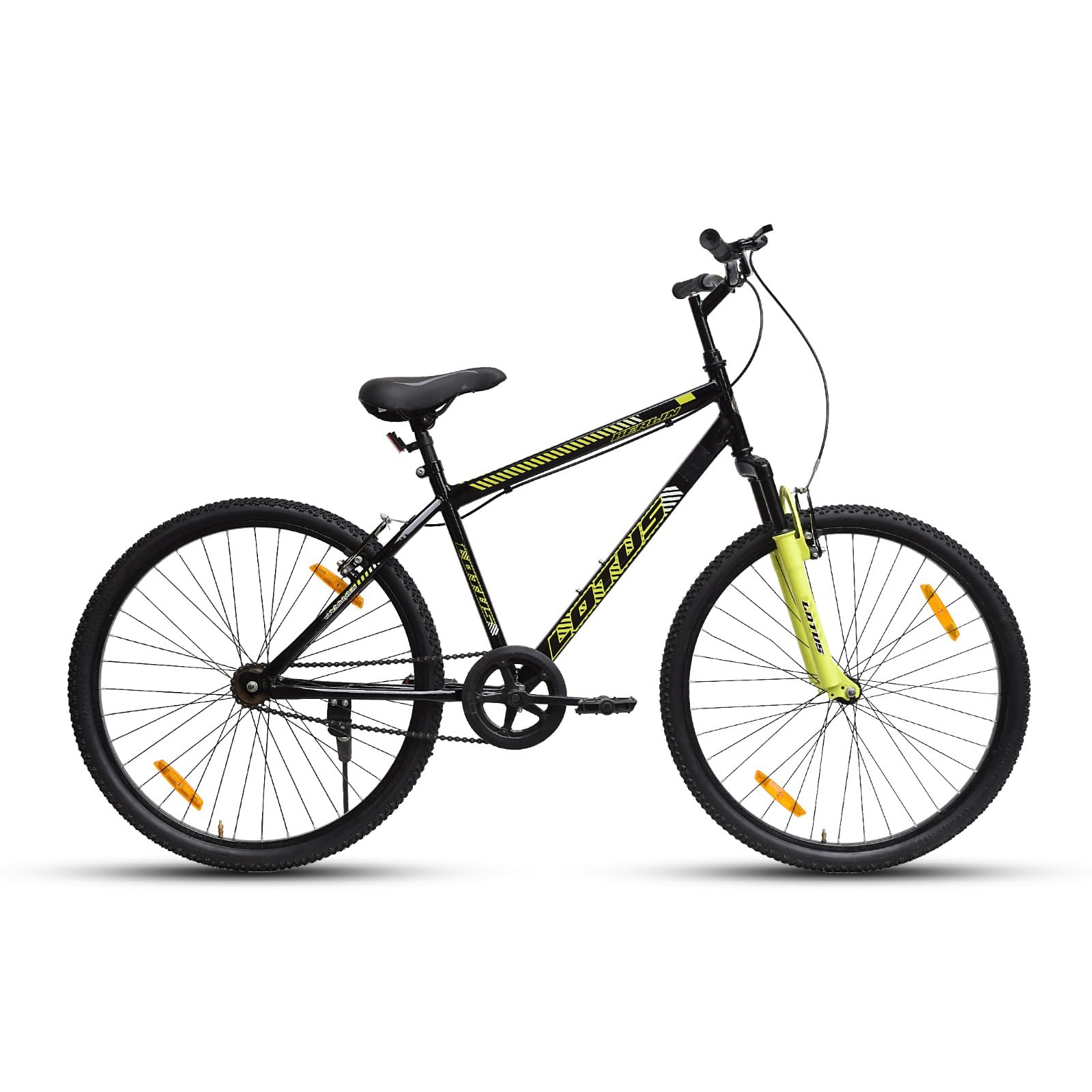 LOTUS-S Berlin Single Speed Power Brake 26x.2.125 Rigid Fork Bike 26 T Road Cycle Black/Green