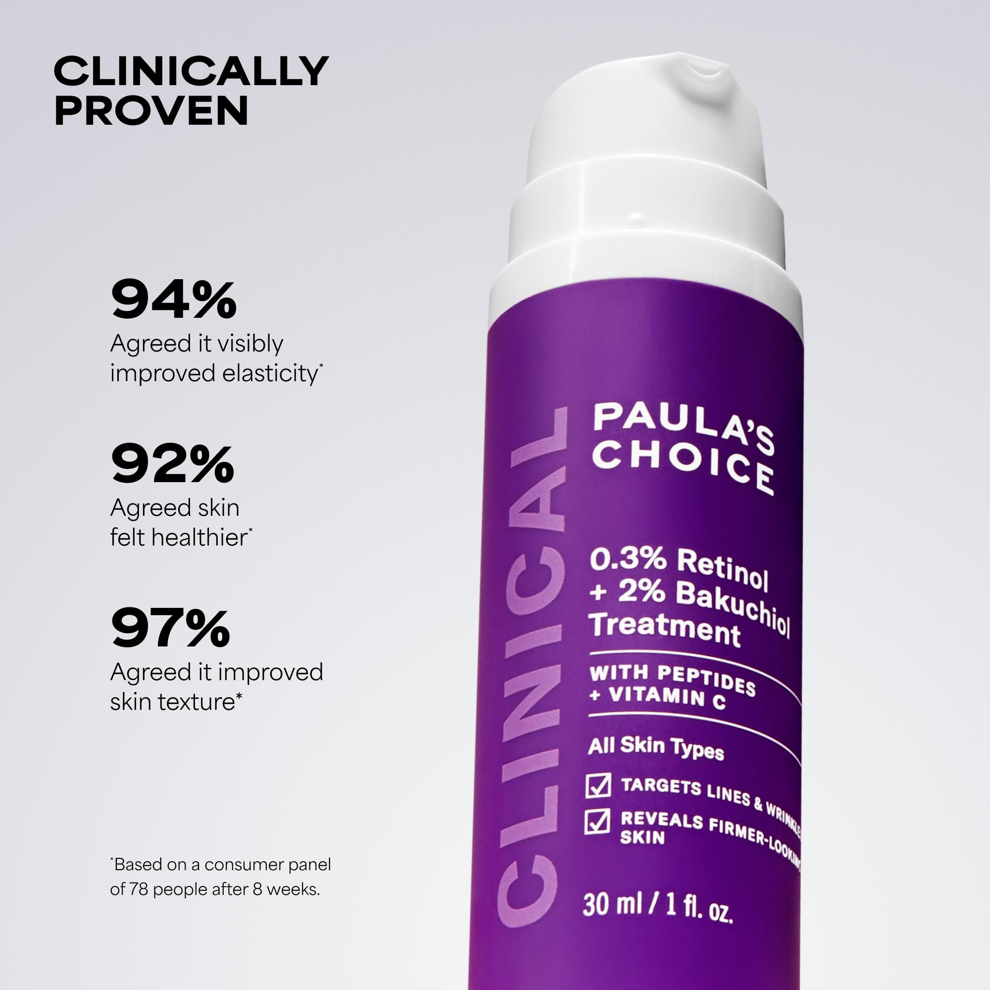 Paula's Choice Clinical 0,3% Retinol + 2% Bakuchiol Treatment, 30 ml