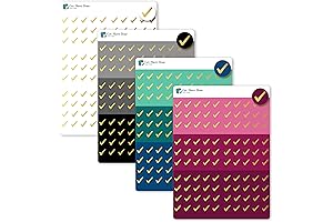 Gold Foiled Checkmark Stickers - 100 Mini Gold Foil Decals - Multi-Use Planner Accessory Enhancer