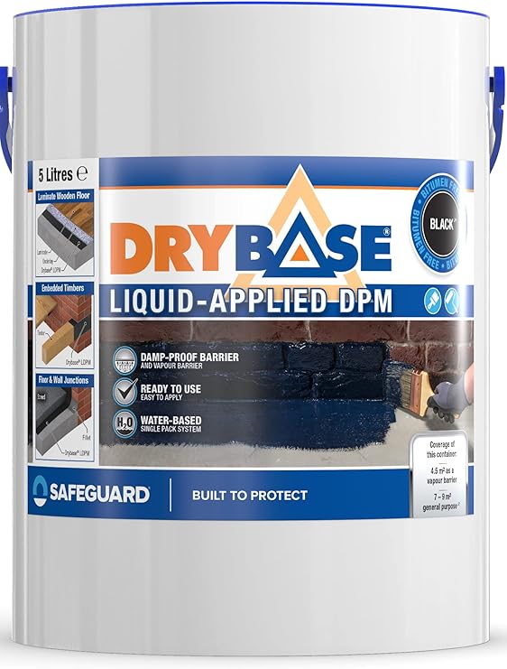 Drybase Liquid Damp Proof Membrane (5 Litre, Black) Damp Proofing