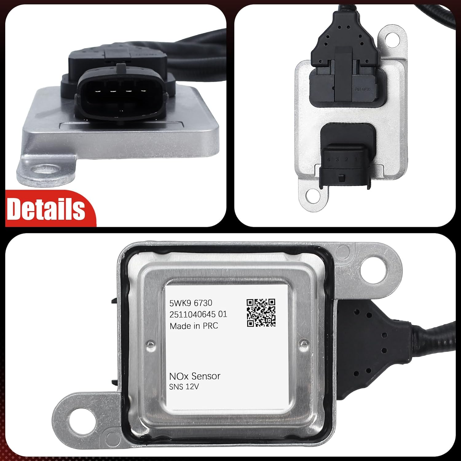 68085740AA 5WK96730 NOx Sensor Compatible with Dodge Engine 2013-2015 Ram 2500 3500 4500 550 L6 6.7L Nitrogen Oxide Sensor Replace OE# 68085740AB 68-085-740-AA 5WK9-6730 5WK9 6730