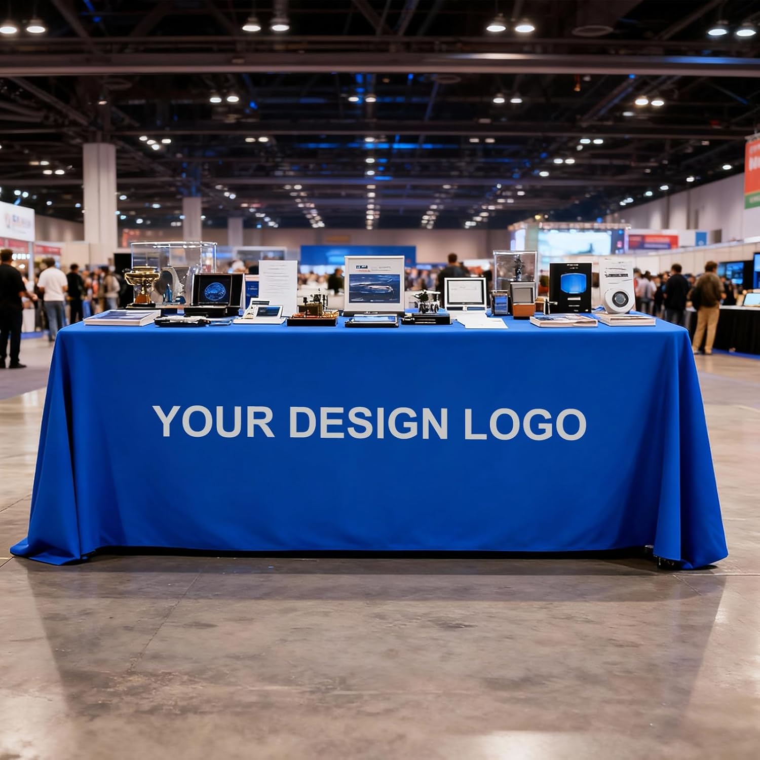 Custom Tablecloth with Logo Personalized for 4FT 5FT 6FT 8FT Table Covers for Tradeshows Birthdays Weddings and Promotional Event Decor (4FT Open Back 108" x 61")