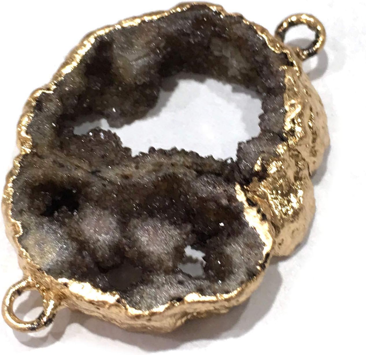 Natural Agate Geode Druzy Connectors, Crystal Quartz Pearl Links Jewelry Connectors Charms Necklace Pendant for DIY Jewelry Making Necklace Bracelet (Random 2 Pcs) - Image 5