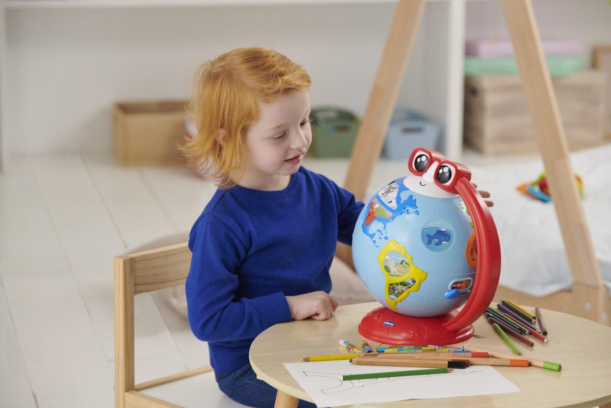 Chicco Palloncino Terracheo, Giocattolo Educativo Parlante, Per Imparare Geografia, Musica e Curiosità del Mondo, Flora e Fauna, +300 Frasi e Concorsi Canzoni, Metodo Montessori