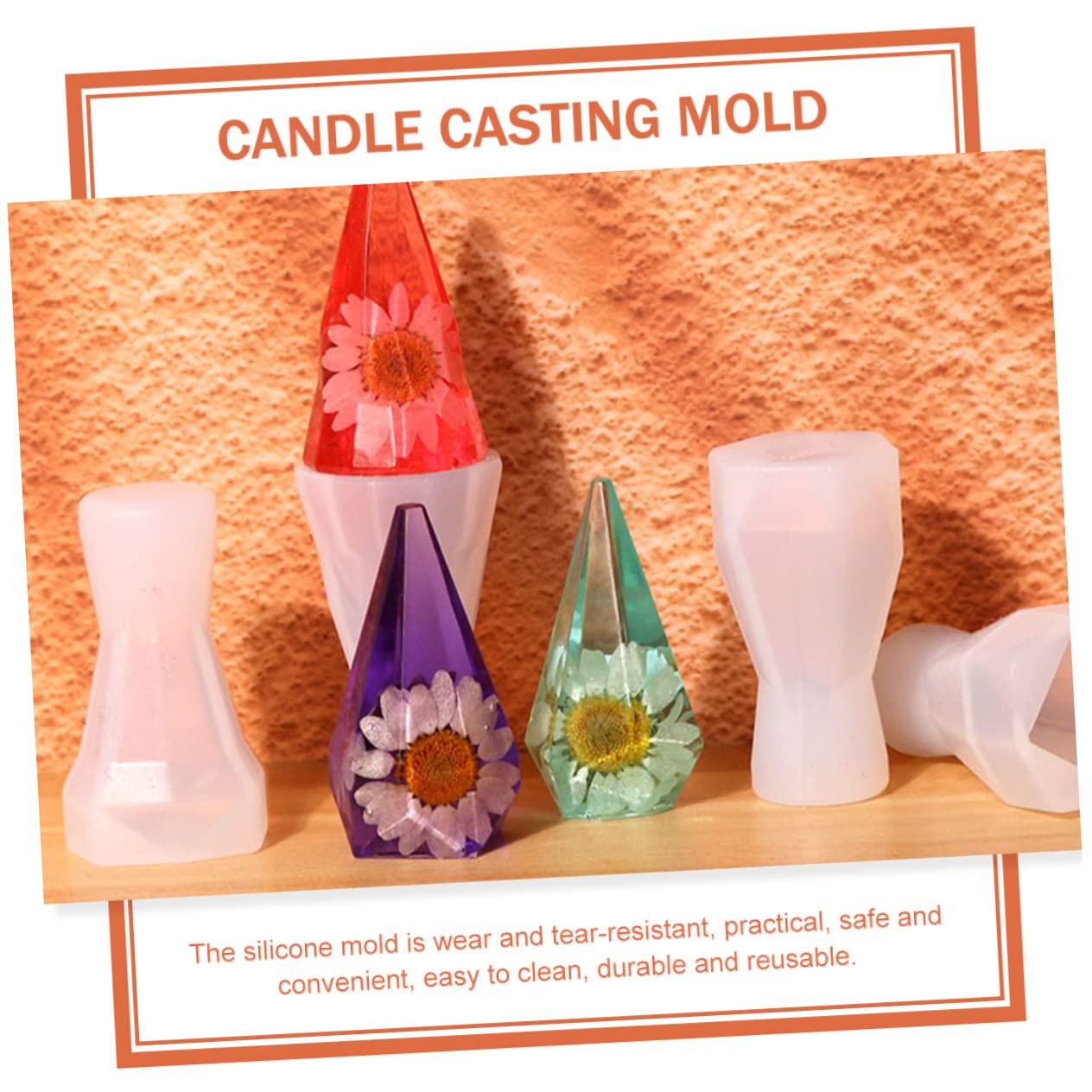 Uonlytech Molde De Silicona Para Soporte De Anillos Moldes Diy Para Velas Y Manualidades Desmoldeo Decoración Para Y Fiestas 4 Piezas X 5