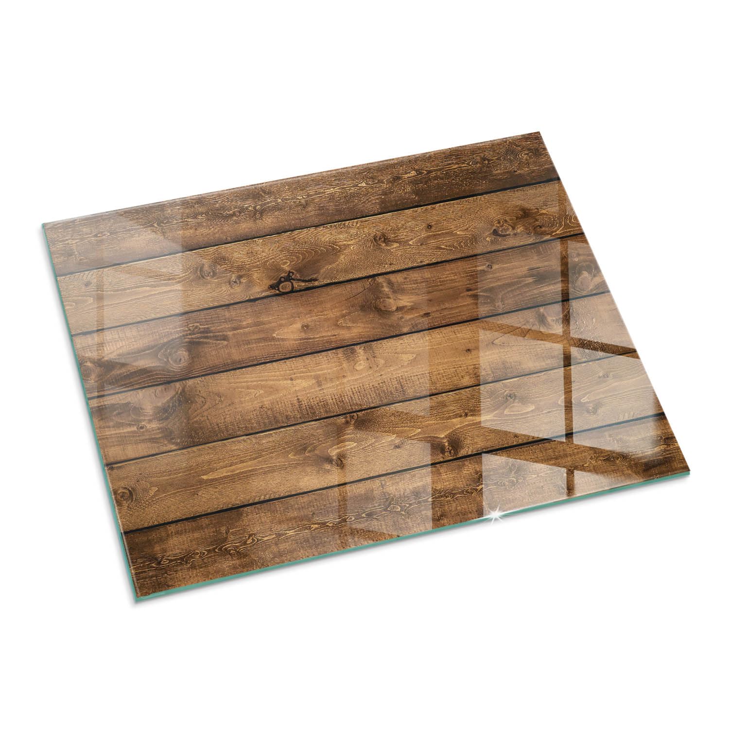 Plaque de Cheminée 80x60 cm Résistant à la Chaleur Imprimé Élégant Plaque de Protection Contre Les Étincelles Protecteur de Sol pour Poêle Rectangulaire - Planche de Bois avec veinage
