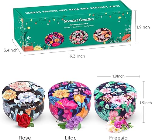 Miniatura 6 de Velas perfumadas de regalo de Navidad para el hogar de mujeres, pequeñas velas de cera de soja natural de 2.5 onzas para aromaterapia para el hogar,