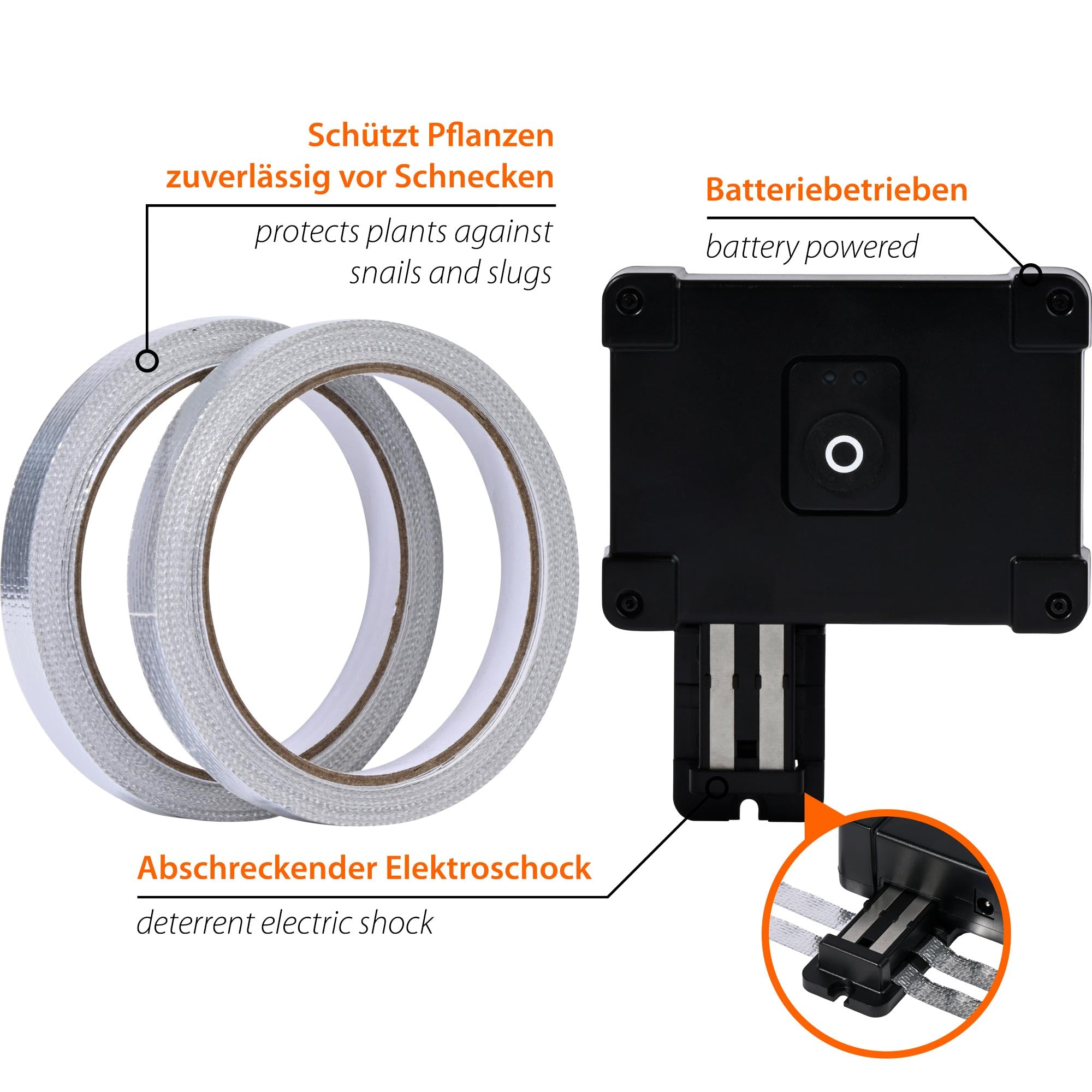 dobar® Slug-Shock ochrona przed ślimakami – elektryczne ogrodzenie przed ślimakami do podwyższonych grządek i obramowania grządek – ochrona przed ślimakami do ogrodu, 10 m