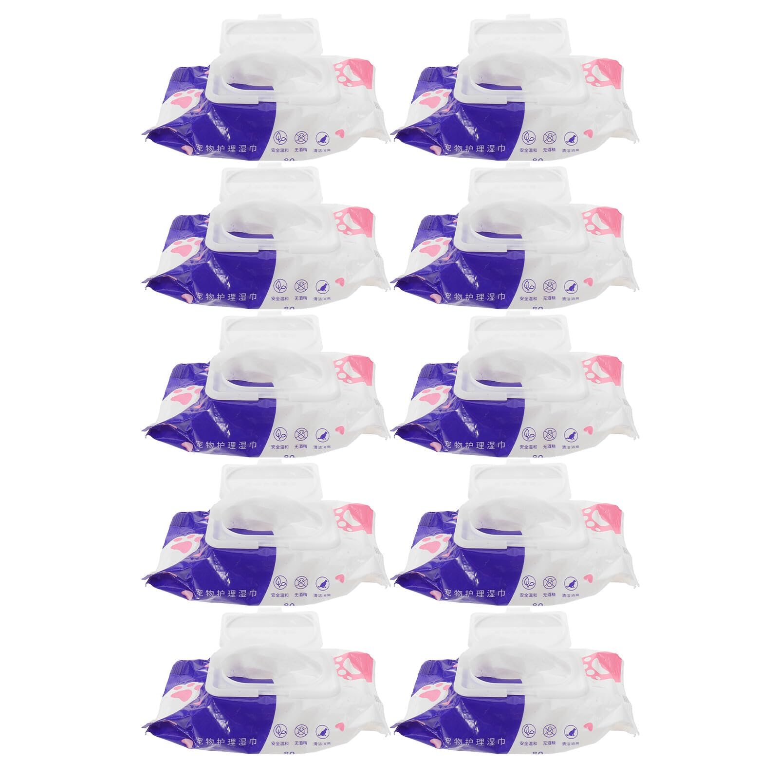Lingettes pour Animaux de Compagnie Chat Hypoallergéniques pour Chiens et Chats 10 Paquets Lingettes de Bain pour Animaux de Compagnie Nettoyage Rapide Alcool pour Pattes Visage
