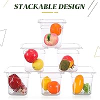 Vista 4 de Yinder 12 Pcs Plastic Clear Food Pans 1/6 Size Stackable Polycarbonate Food Containers with Capacity Indicator Restaurant Commercial Hotel Pan for