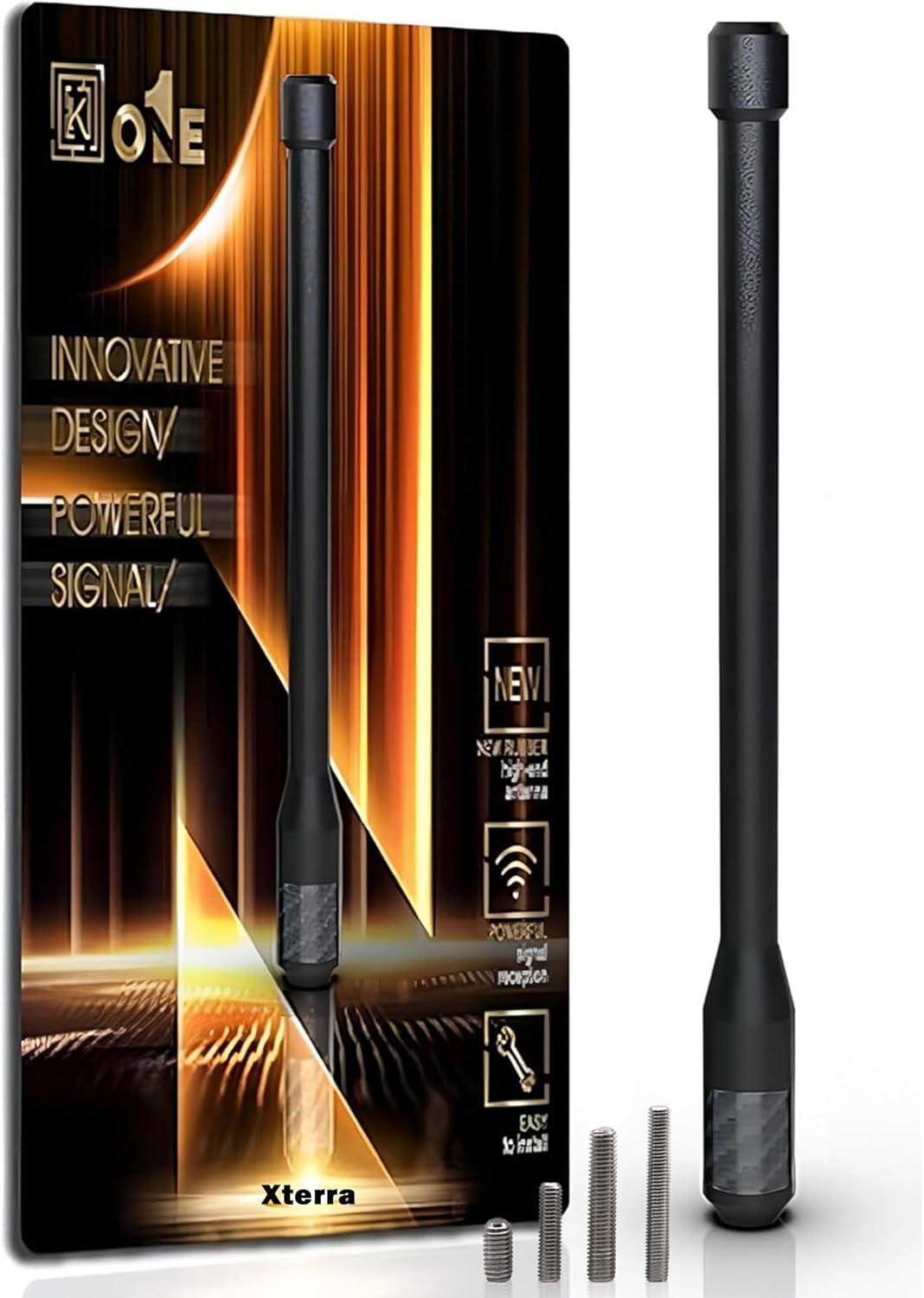 KEYO1E Carbon Fiber Antenna Compatible with Xterra 2000-2015/7.9 Inches Flexible Rubber Truck Car Antenna Replacement/Designed for Enhance FM/AM Reception