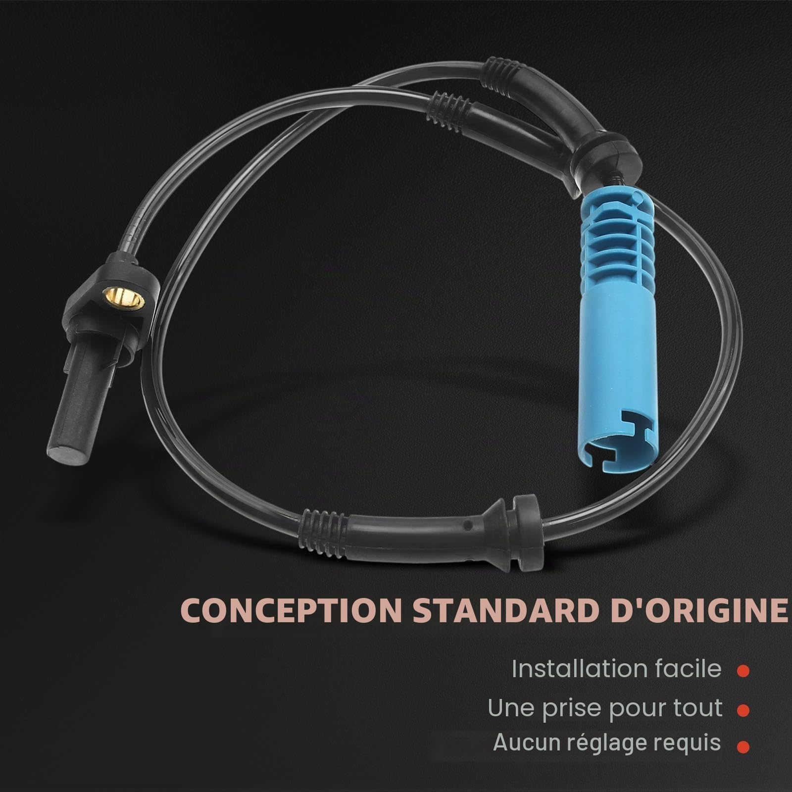 Frankberg 2 capteurs ABS de vitesse de roue sur l'essieu avant | Compatible avec: Série 6 Cabriolet E64, Série 6 E63, Série 5 E60, Série 5 Touring E61