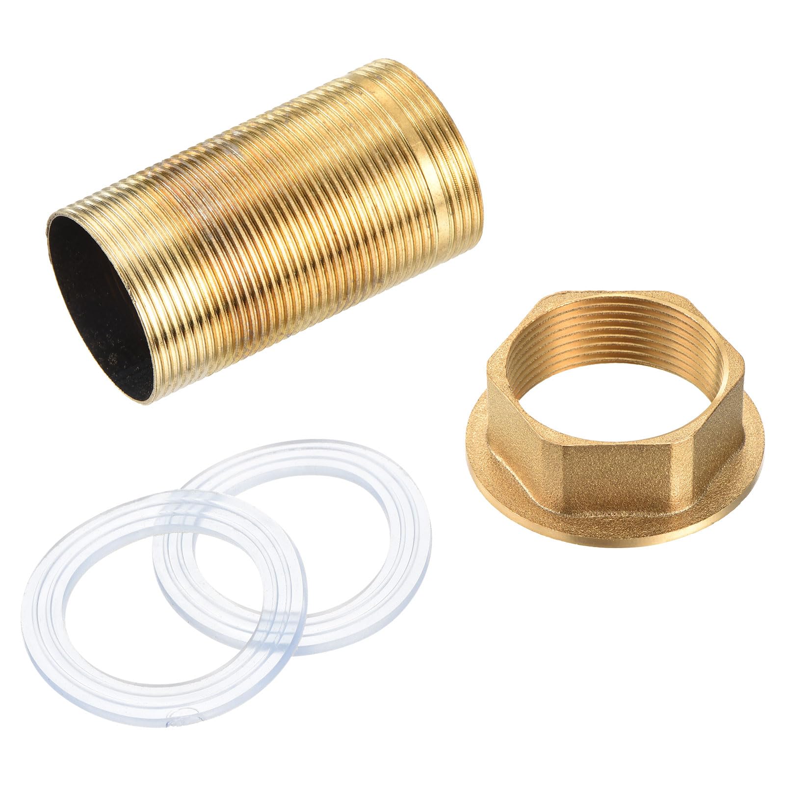 QUARKZMAN 1 Pieza 2.36 Pulgadas Tubo de Montaje de Extensión de Grifo con Arandelas, Tuerca de Bloqueo, Kit de Accesorios de Grifo, Bronce