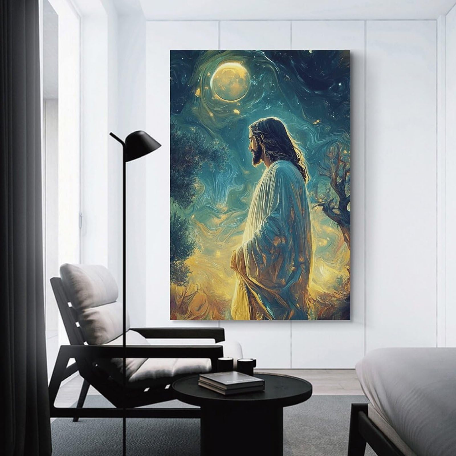 Junmoney Unframe-Style-6 Wall Picture Print Jesus Painting Artwork, 12X18inch(30X45cm), For Contemporary Homes, Apartments Or Offices, Decorative Canvas Decor For Home Updates