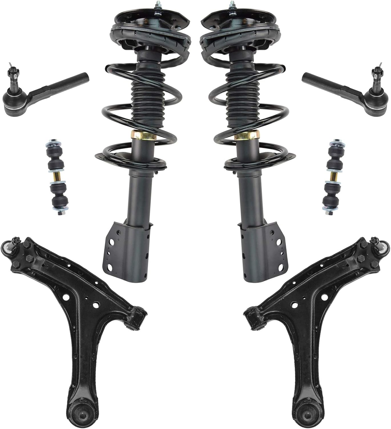 Strut Coil Spring Control Arm Tie Rod Kit for Chevrolet Classic 04-05 Front End - 8pcs