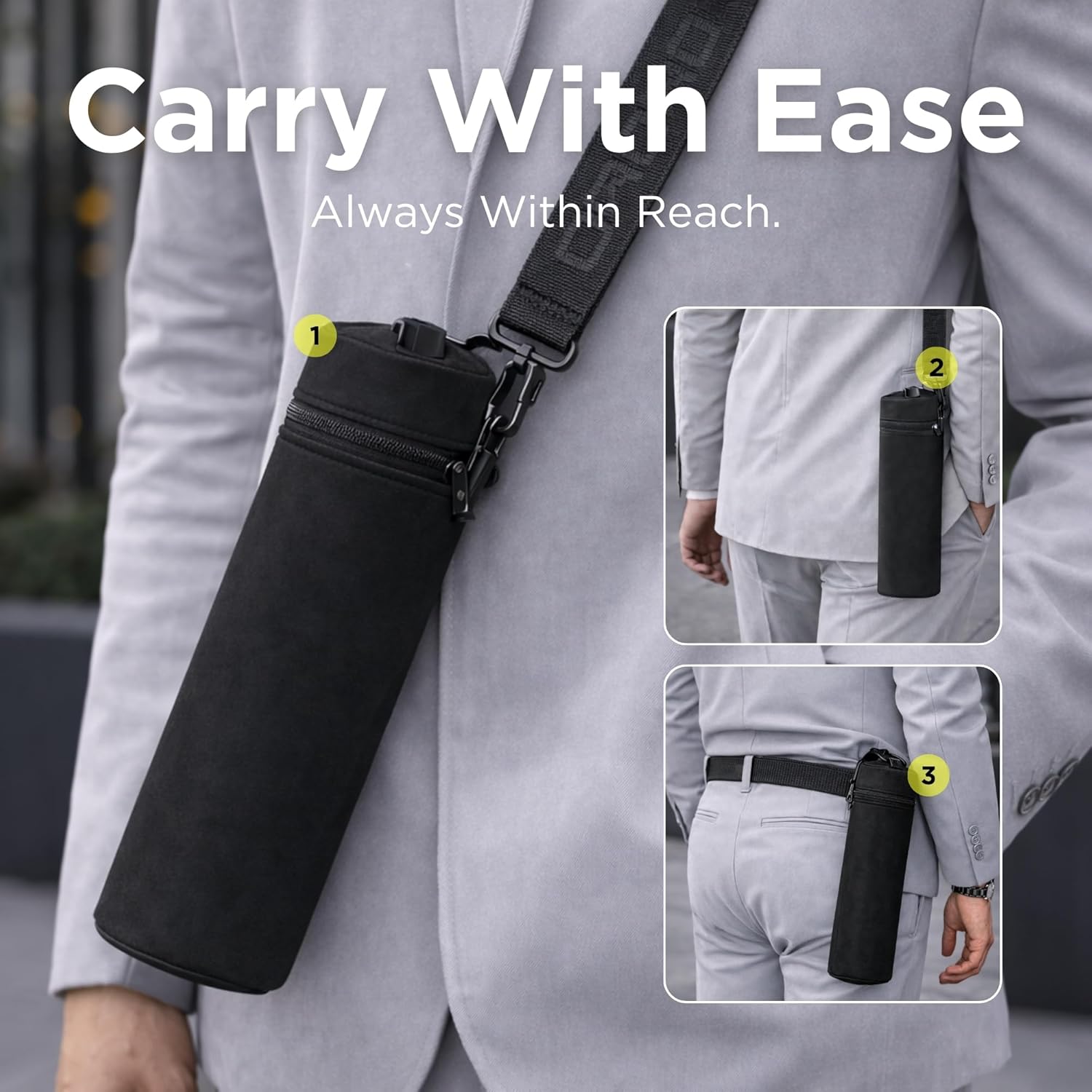 DROPTOP Compact Umbrella Travel Size with CASE & STRAP - Windproof, Portable Folding Umbrellas for Rain and Commuting PLUS Leakproof Tote Bag & Crossbody Strap for Hands-Free Carry