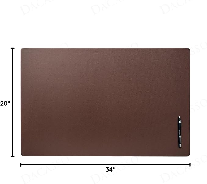 Dacasso 86x50 cm Alfombrilla Escritorio Piel Marrón miniatura 2