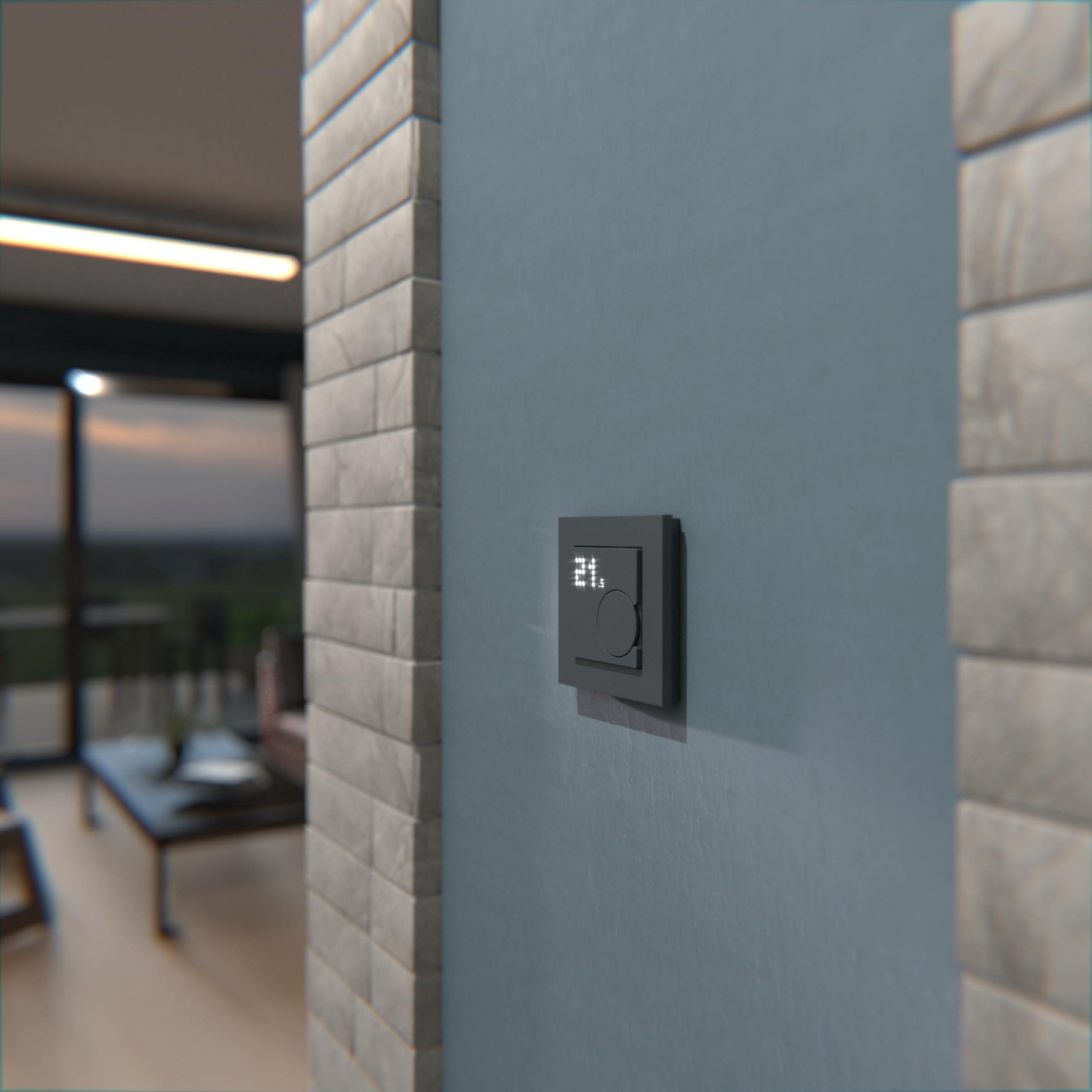 Schneider Electric Merten MEG5779-0414 Smart Home Connected Módulo de Control de Temperatura Ambiente Empotrado, Sistema M, Compatible con Amazon Alexa y Google Home, Antracita