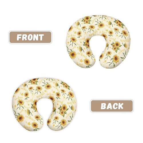 Miniatura 3 de Funda de almohada de lactancia con notas musicales de girasol para recién nacidos, niños y niñas, fundas de almohada de lactancia ultra suaves para