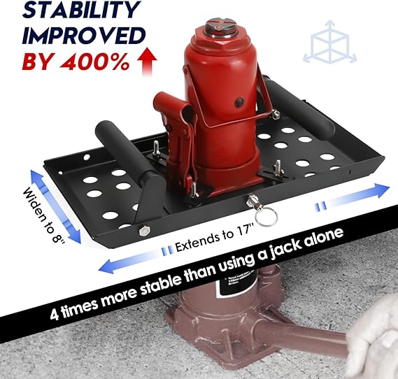 Bottle Jack Base Plate, Universal Bottle Jack Stabilizer, Stabilizing Jack Landing Pad, Adjustable Size, Enlarged Base, Fit for improving The Stability of The Jack(MAX 20 Tons)