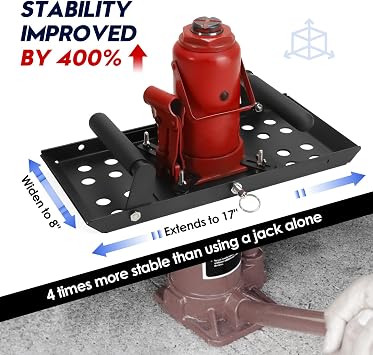Bottle Jack Base Plate, Universal Bottle Jack Stabilizer, Stabilizing Jack Landing Pad, Adjustable Size, Enlarged Base, Fit for improving The Stability of The Jack(MAX 20 Tons)
