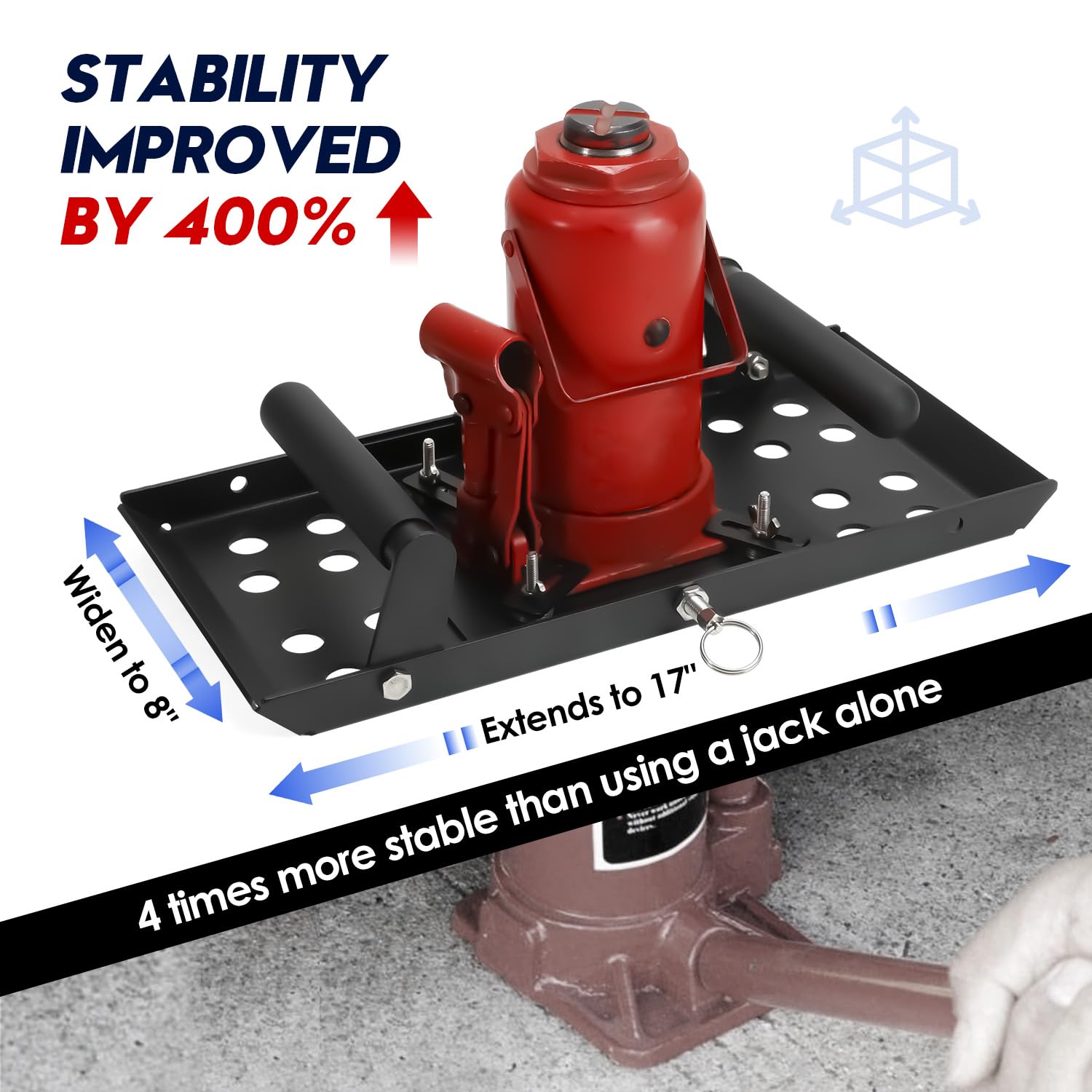 Płyta podstawy podnośnika butelkowego, uniwersalny stabilizator podnośnika do butelki, podkładka do lądowania podnośnika stabilizującego, regulowany rozmiar, powiększona podstawa, pasuje do poprawy