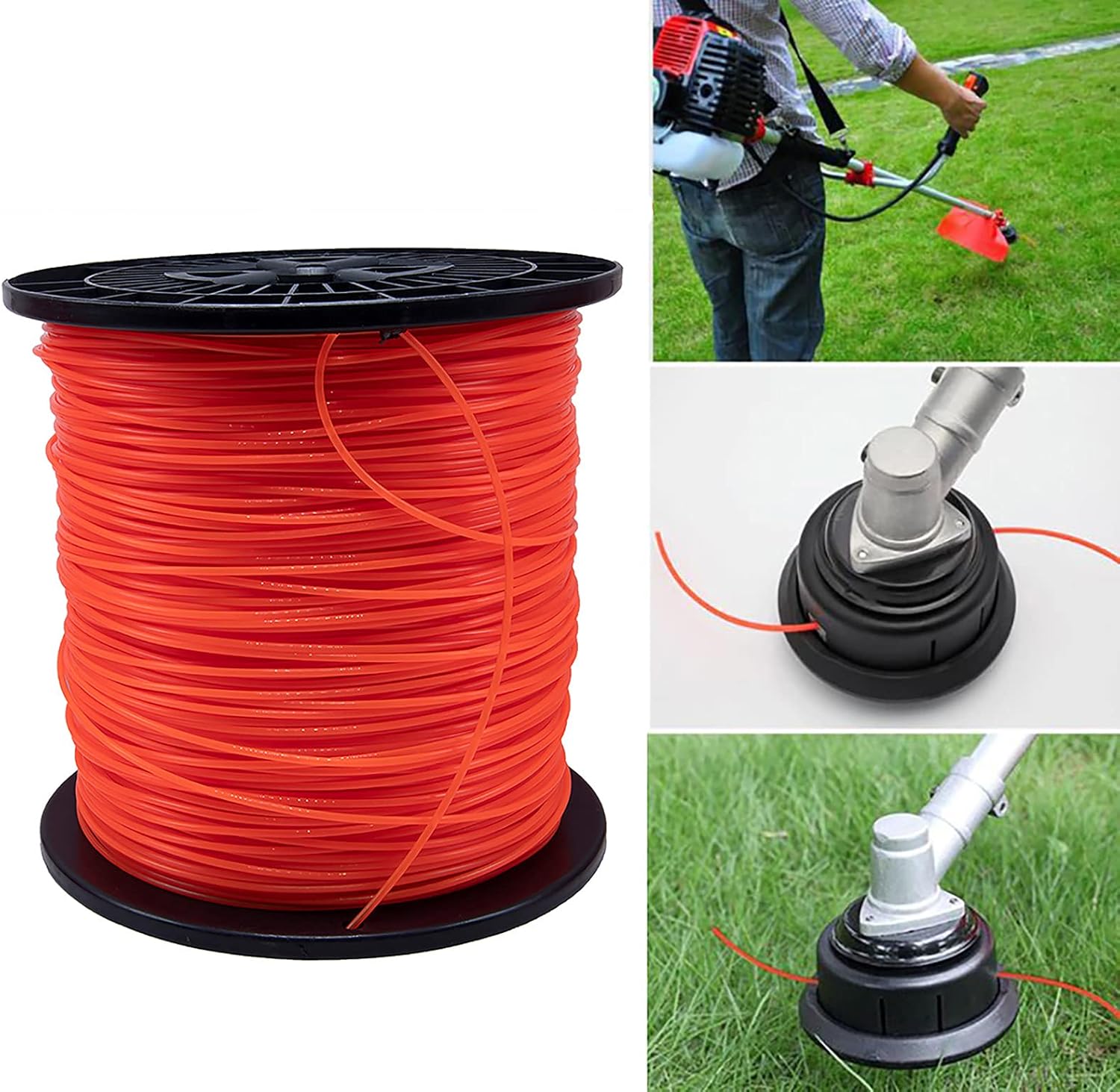 HOTS Round .080" Trimmer Line, 080 String Trimmer line,080 Weed Eater String line Replacement for String Trimmer Weed Trimmer 3-Pound,1200-ft Length String Trimmer Line (Orange)