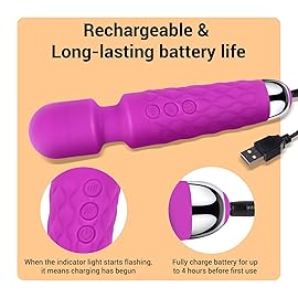 Personal Wand Massager, Power Wand Wireless Rechargeable Handheld Vibrating Massager, Body Massaging for Woman Back Neck Muscle Aches