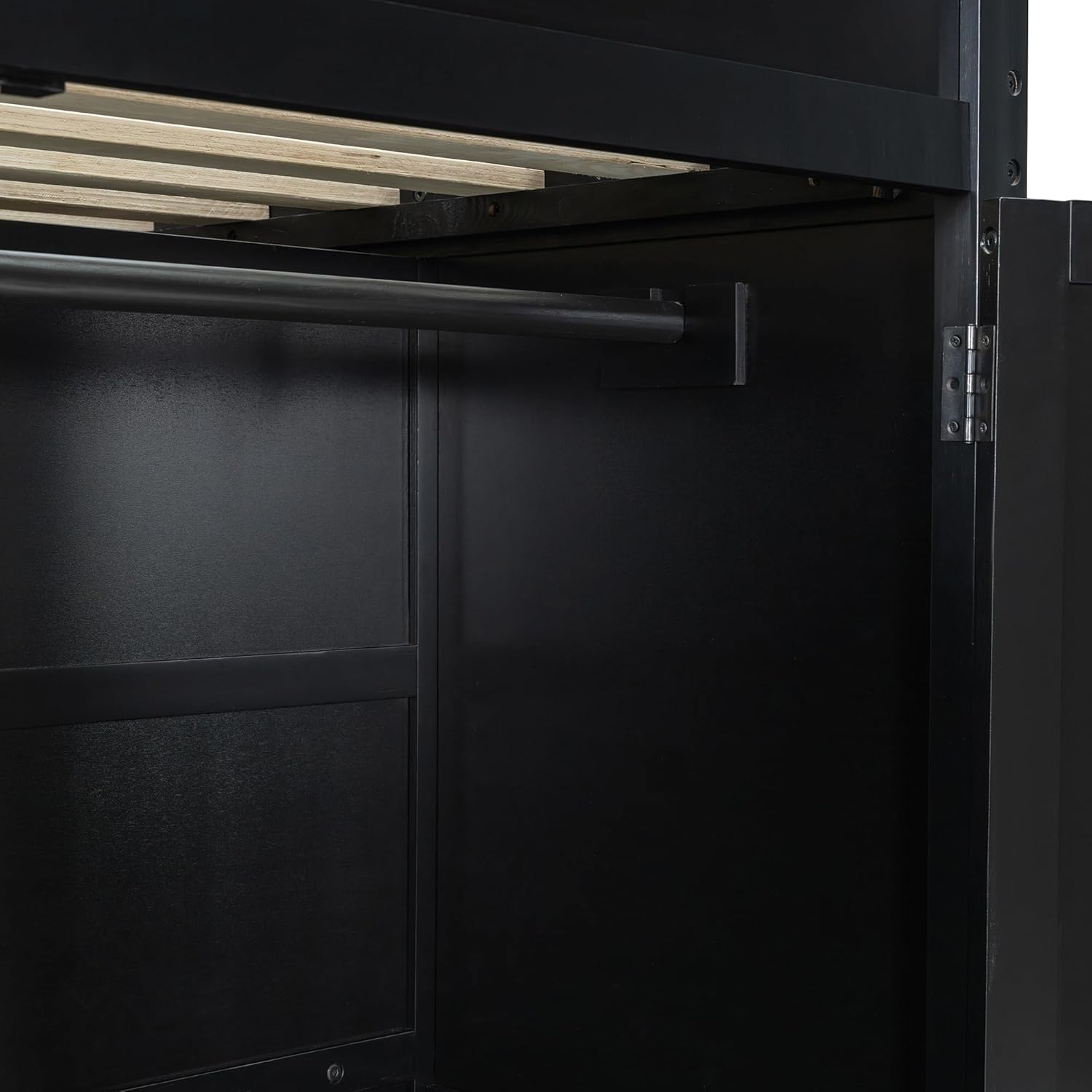 Gaming Bed with Desk,Wardrobe,Ample Storage Space,and RGB LED Light, Full Size Wood Loft Bed for Kids Bedroom (Cloud Blue/K)