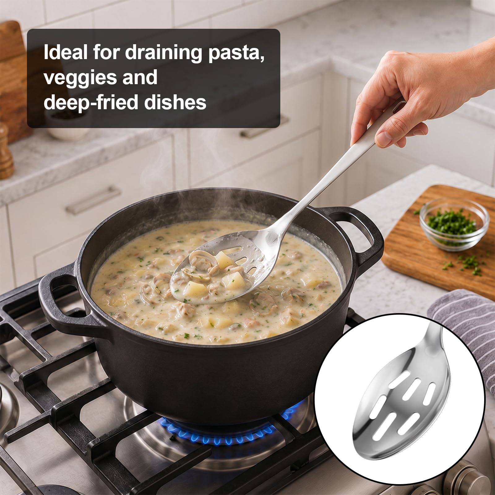 Kirecoo Stainless Steel Serving Spoons - 2 Piece Set -5