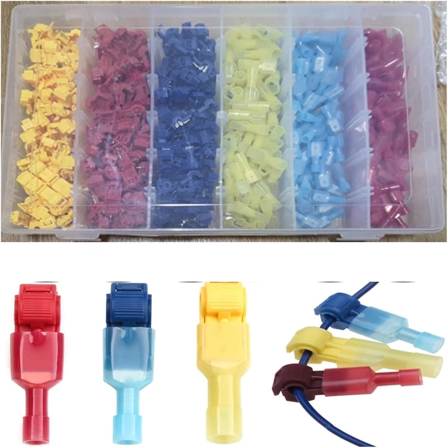 360PCS,T-Shaped Crimp Terminal Blocks,Electrical Connector Connection Clamps,Quick-Free Stripping,Cable Connector VUQLDHAYZ