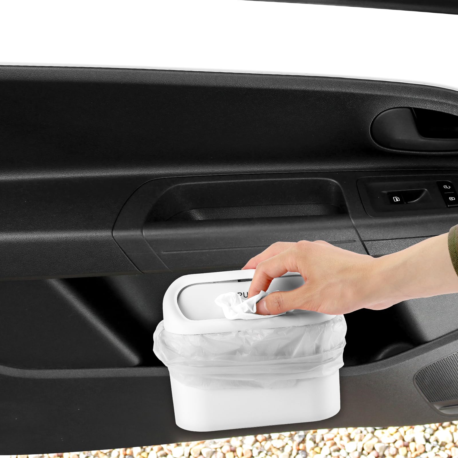 XPOtool Pattumiera Per Auto Cestino Spazzatura Da 7l Idrorepellente E Pieghevole Con Coperchio E 3 Tasche Laterali 81344528