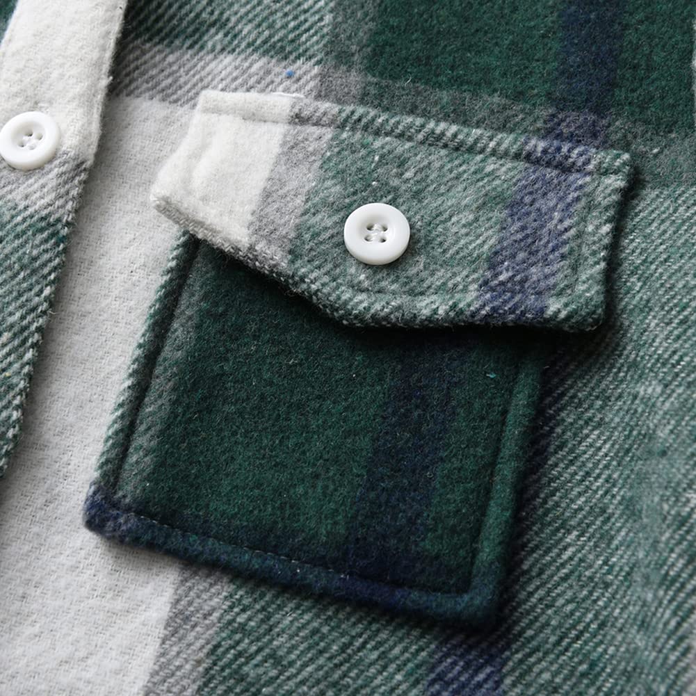 Kinder Übergangsjacke Jungen Kindermantel Mädchen Jacke Kariertem Hemd mit Kapuze für Frühling und Herbst
