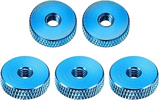 DTGN M5x5mm(DxH) Knurled Nuts - 5Pack - Good for Furniture Equipment - Thumb Screw Fasteners - Blue