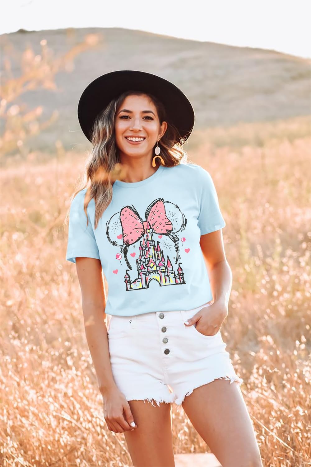 Women Magic Kingdom Shirt Castle Graphic Shirts Casual Family Vacation Holiday T Shirt Cute Short Sleeve Tee Top - Image 5