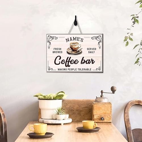 Miniatura 8 de Artsy Woodsy Letrero personalizado de madera para barra de café (no tallada o neón), placa de pared para decoración de cocina, regalos