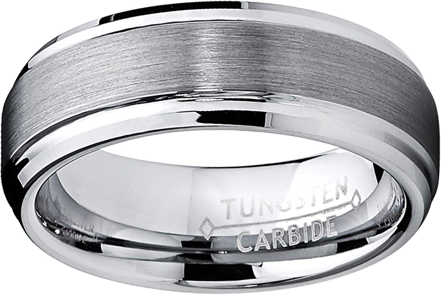 7MM High Polish/Matte Finish Men's Tungsten Ring Wedding Band Sizes 5 to 15