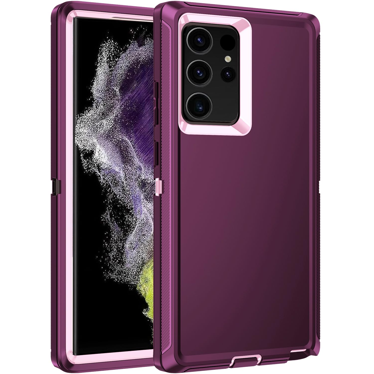 RegSun for Galaxy S22 Ultra Case,Shockproof 3-Layer Full Body Protection [Without Screen Protector] Rugged Heavy Duty High Impact Hard Cover Case for