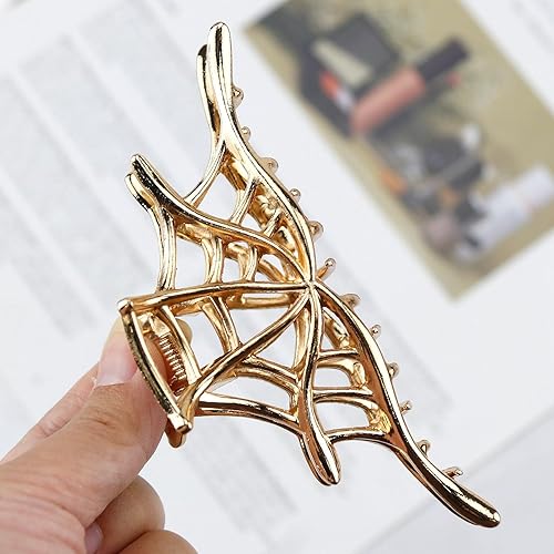 Miniatura 7 de Pinzas de metal para el cabello de telaraña, pinzas de aleación para el cabello, 1 pinza de metal para cabello fino, punk y estilo Y2K (telaraña