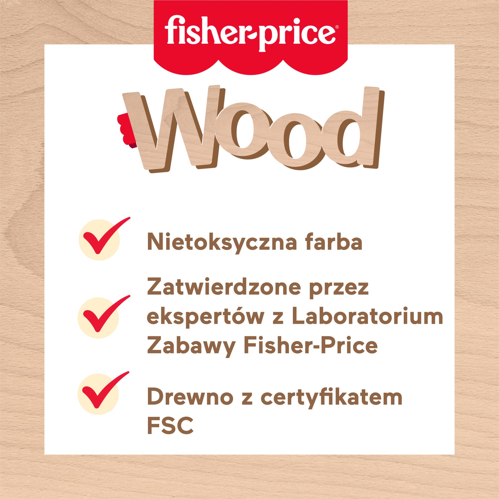 Fisher-Price Domowe biuro malucha Zestaw drewnianych zabawek z 9 elementami, w tym zabawka laptop i zabawka komórka do zabawy w naśladowanie dla dzieci od 3 roku życia, HXV11