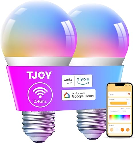 TJOY Bombillas inteligentes, bombilla LED Bluetooth WiFi compatible con Alexa y Google Assistant, RGB que cambia de color, bombilla Alexa 9 W disponible en Yaxa Guatemala
