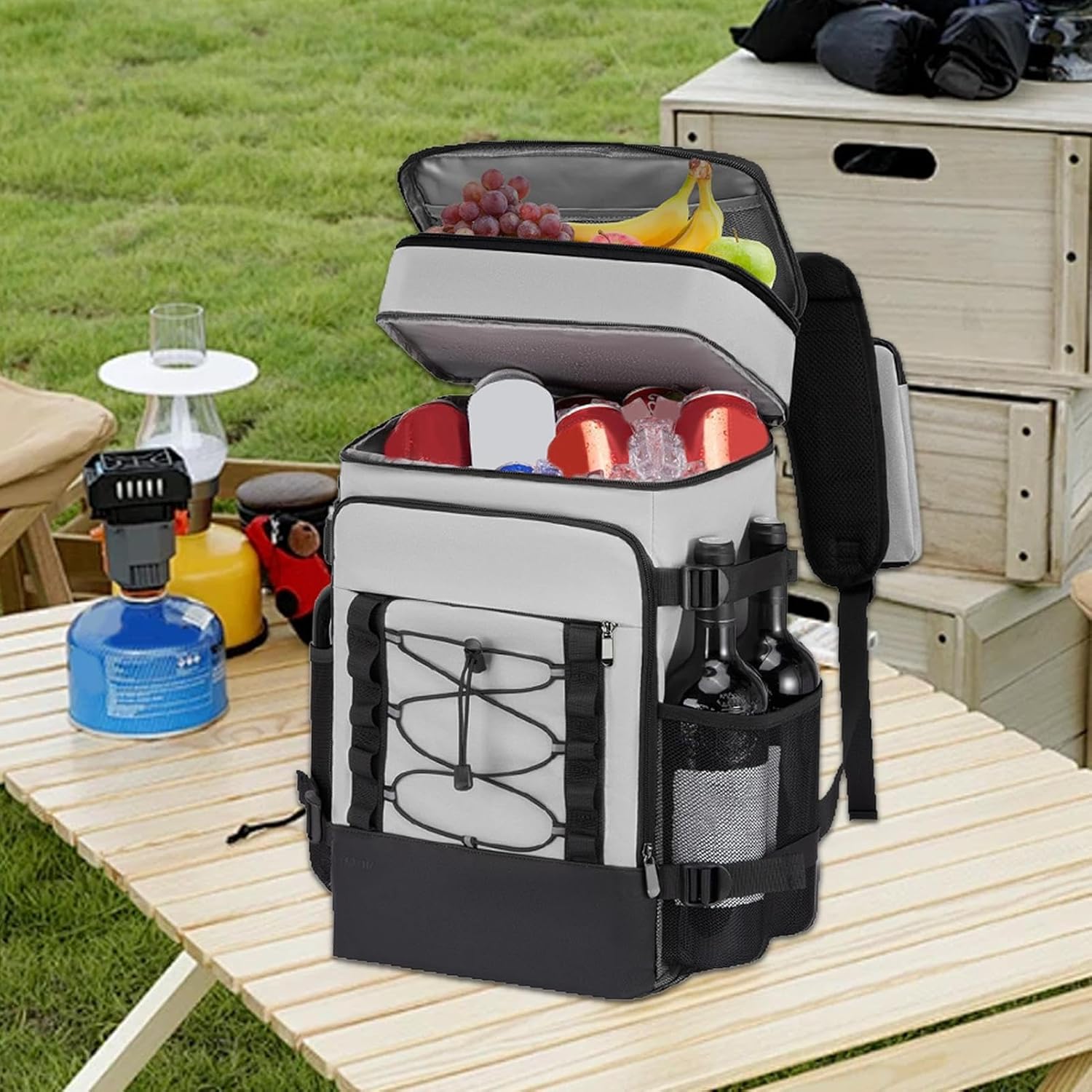 クーラーバッグ - 断熱防水仕様 保冷リュック,再利用可能 ソフト保冷トート アウトドア キャンプ ハイキング 釣り ピクニック 仕