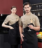 Vista 4 de Conjunto de chaqueta de chef para hombre (abrigo+delantal)