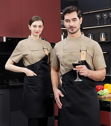 Miniatura 4 de Conjunto de chaqueta de chef para hombre (abrigo+delantal)