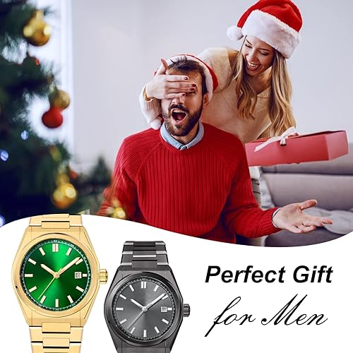 Miniatura 9 de Personalized Watch for Men, Custom Watch Engraving Gift for Husband Father & Son, Luminous Stainless Steel Quartz Engraved Men's Wrist Watches,